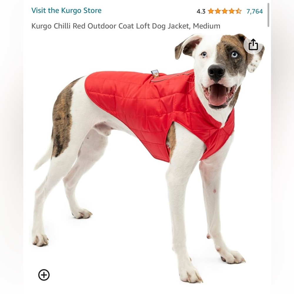 64 - KURGO OUTDOOR COAT LOFT DOG JACKET - MEDIUM - CHILI RED